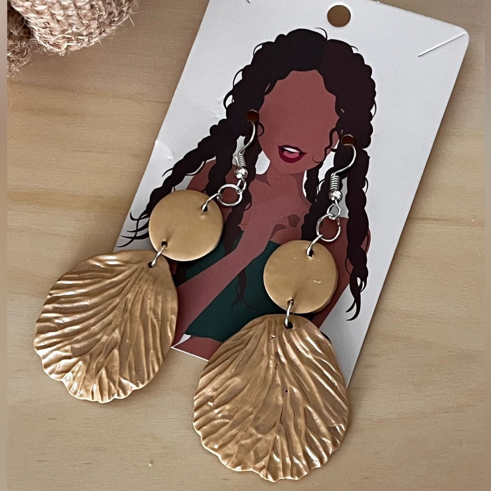 Elegant Tan Leaf Drop Earrings